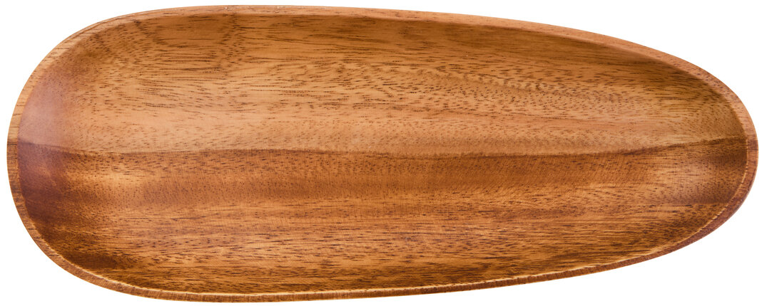 BRAVELYN Oval Medium Wooden Serving Tray - Brown