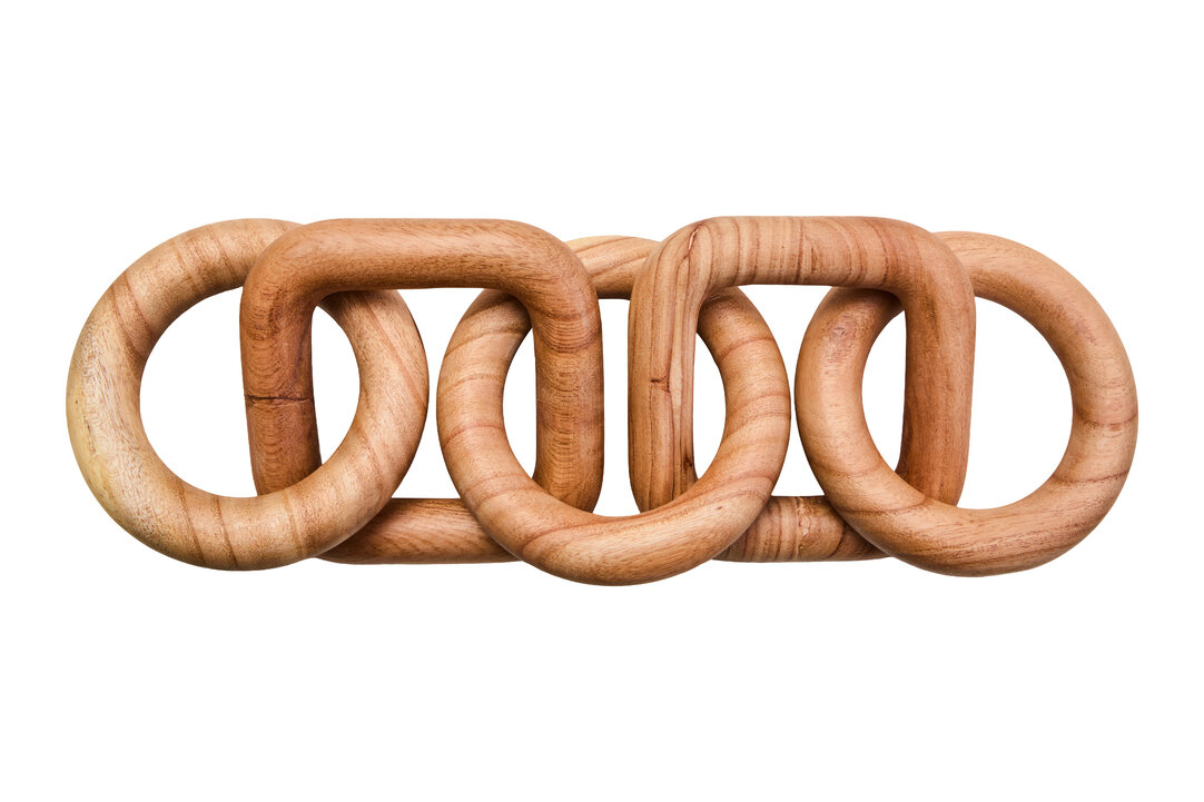 ISMERYN Decorative Five Link Wooden Chain - Natural