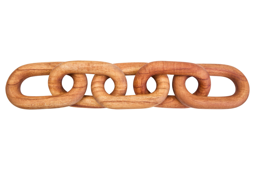 ISMERYN Decorative 5 Link Wooden Chain - Brown