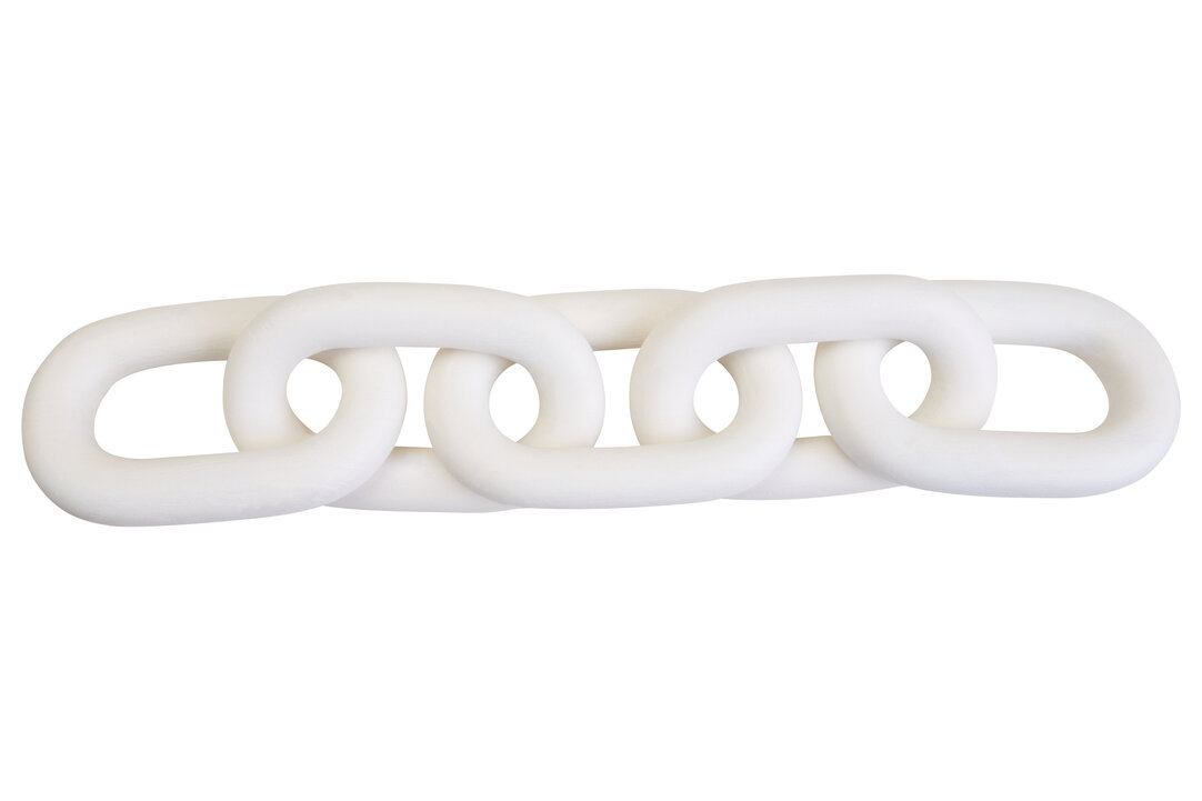 ISMERYN Decorative 5 Link Wooden Chain - White