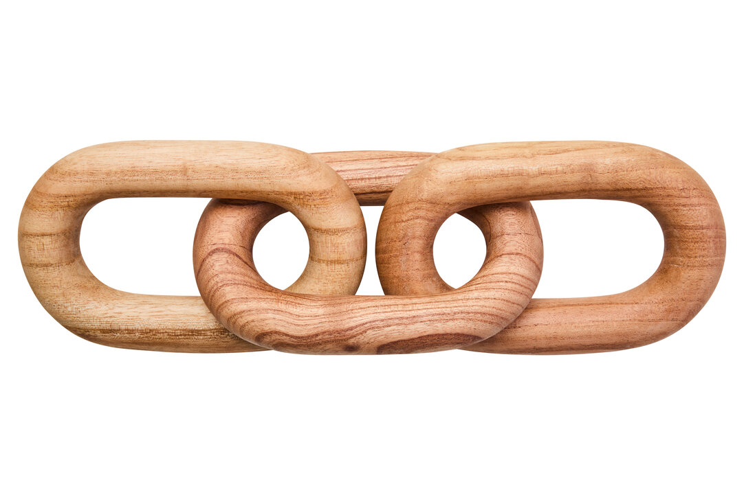 ISMERYN Decorative 3 Link Wooden Chain - Natural