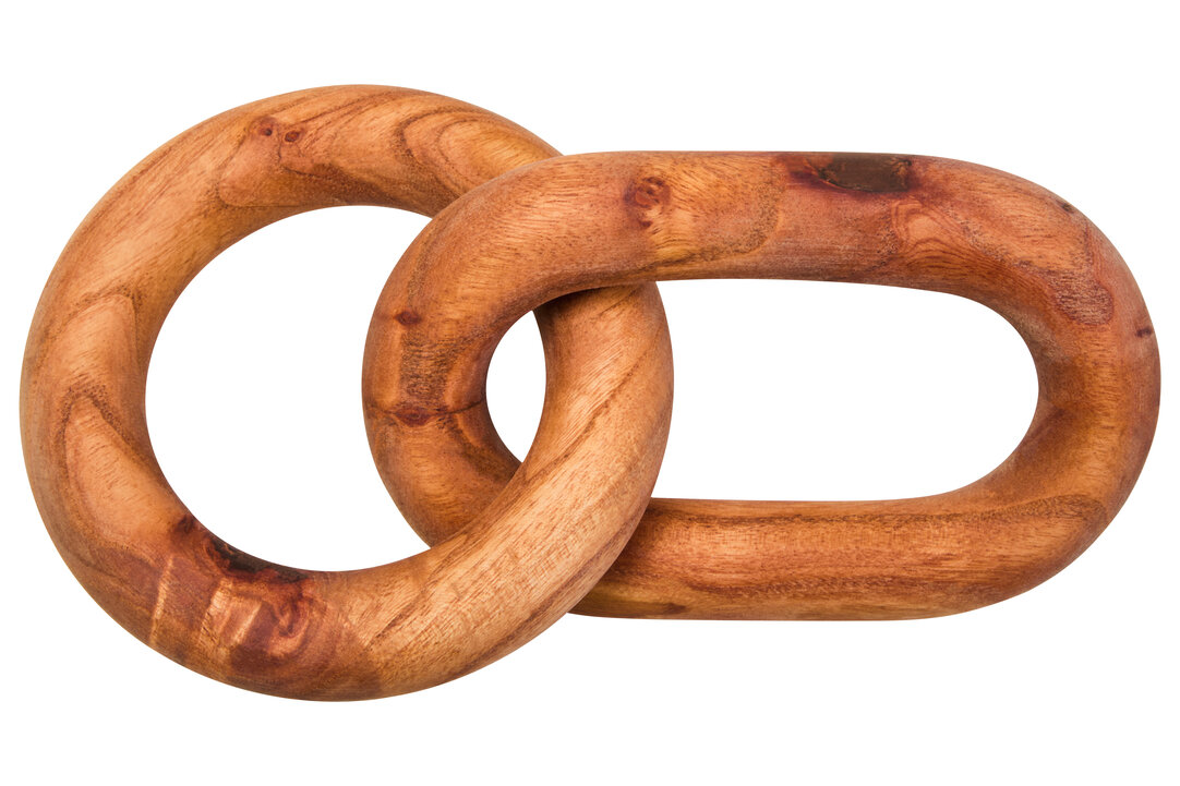 ISMERYN Decorative 2 Link Wooden Chain - Brown