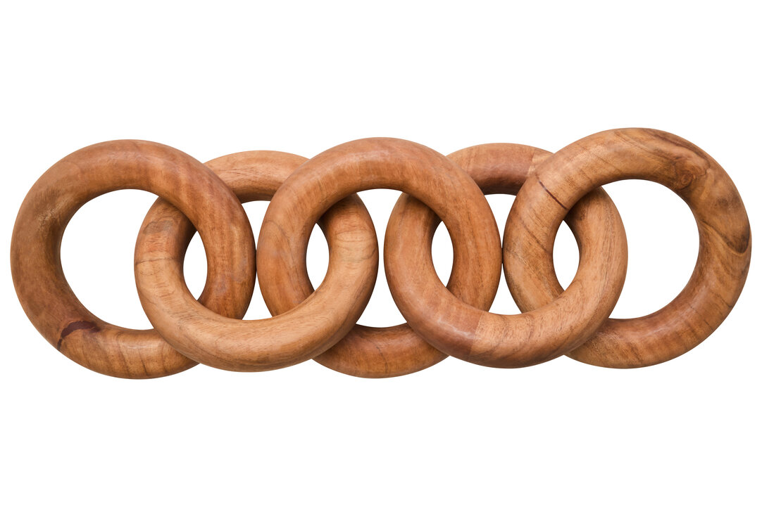 ISMERYN Decorative 5 Link Round Wooden Chain - Natural