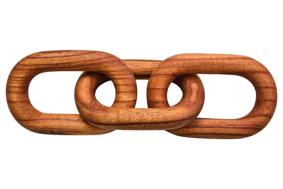 ISMERYN Decorative 3 Link Wooden Chain - Brown