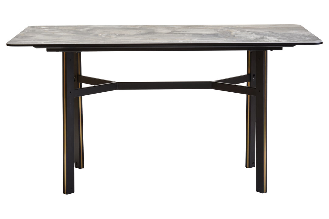 MARVESSAN Rectangular Ceramic Marble Effect Dining Table - Grey