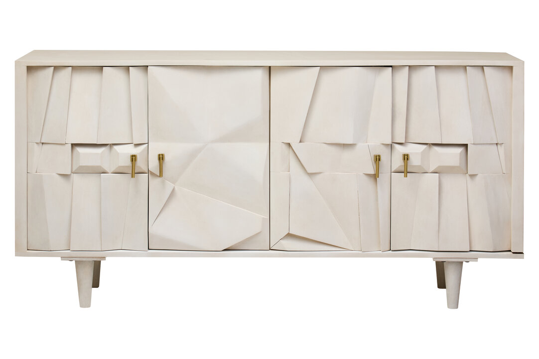 PERVALE 4 Door Wide Sideboard - White