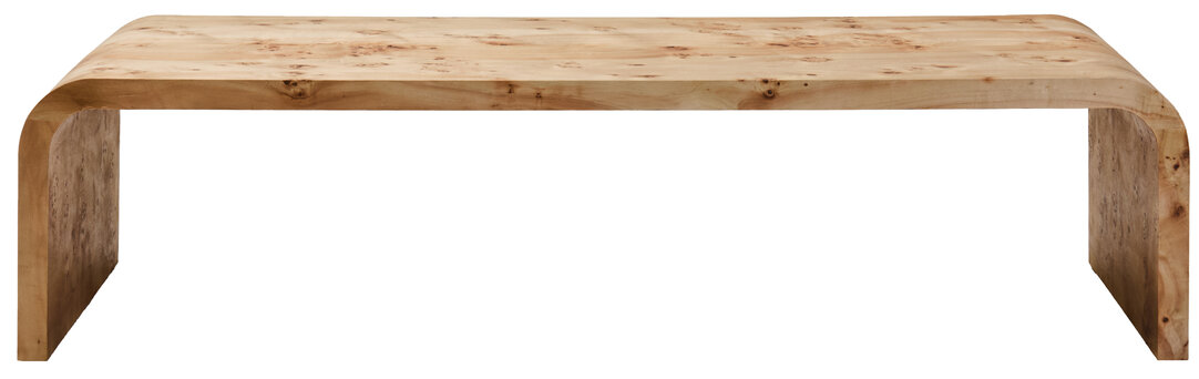 CARDENNE Curved Rectangular Coffee Table - Light Oak