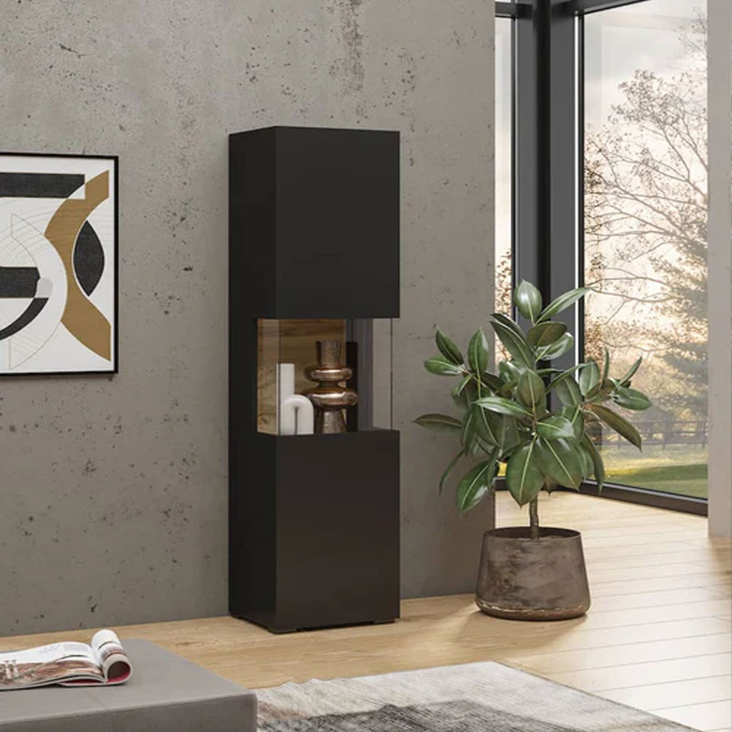Astral Apex Tall Display Cabinet - Black