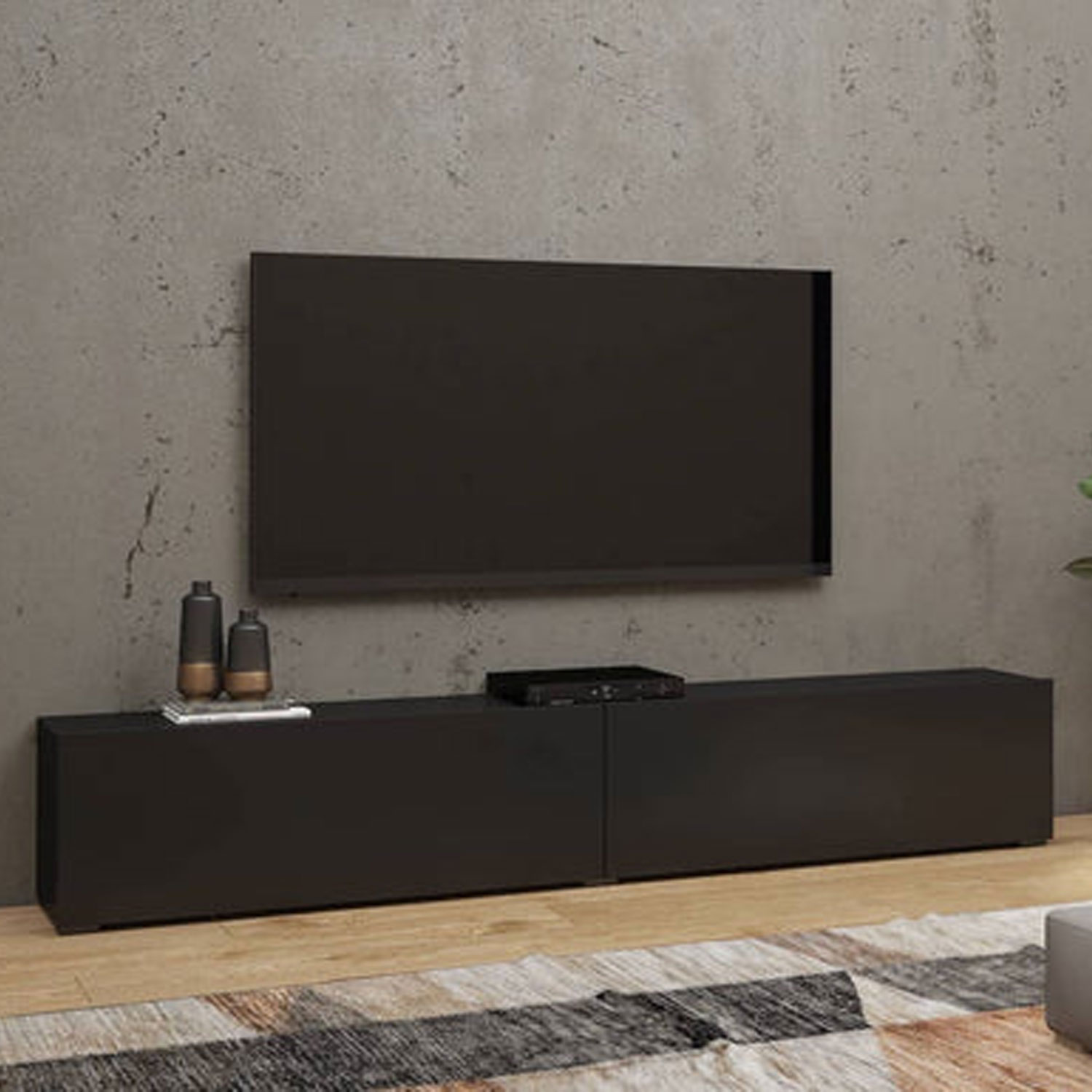 Astral Apex TV Cabinet with 2 Pull Down Doors - Black