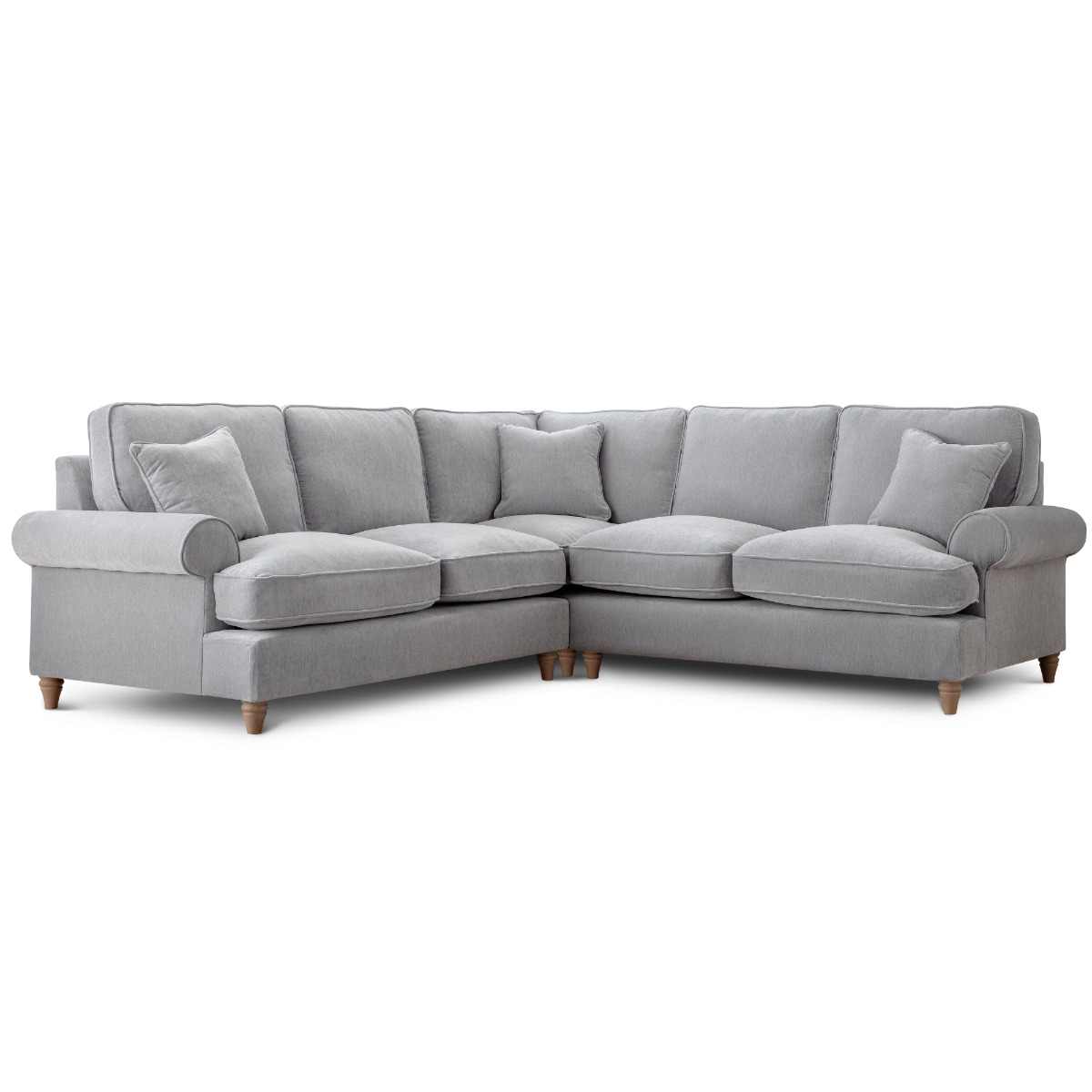 Corner Sofa - RAYONG Fabric 5 Seater Right Hand Facing - Ice