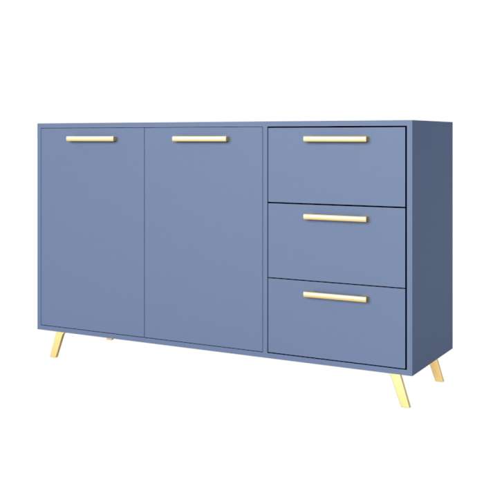 BARNSLEY 2 Door Sideboard with 3 Drawers - Blue