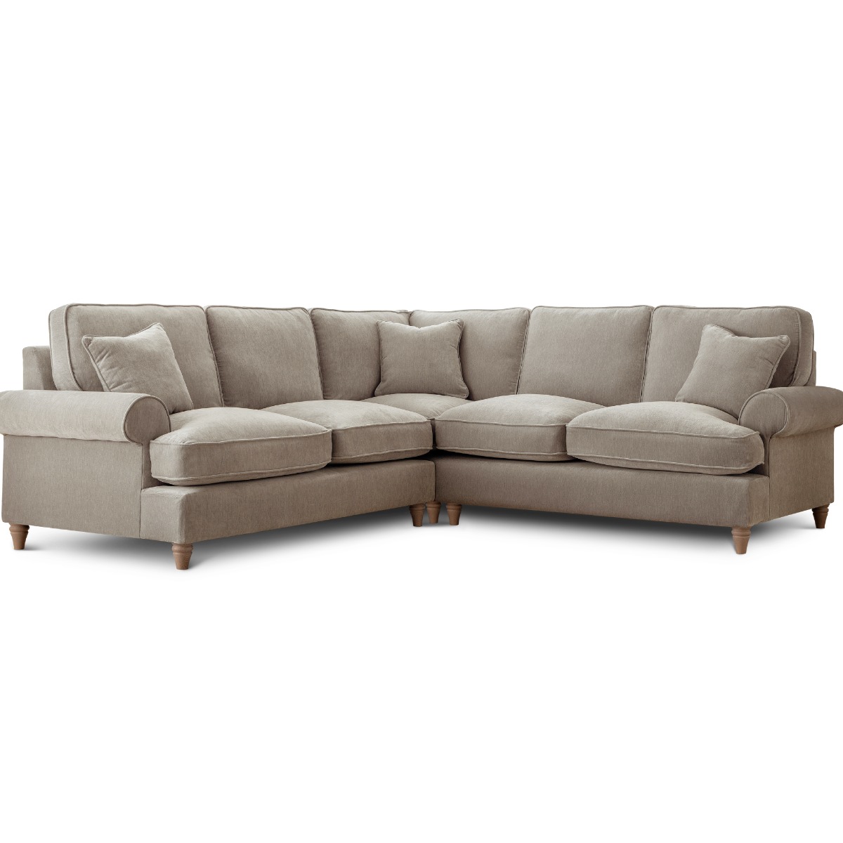 Corner Sofa - RAYONG Fabric 5 Seater Right Hand Facing - Putty