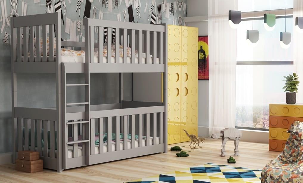 Kellog Wooden Bunk Bed with Cot Bed - Grey