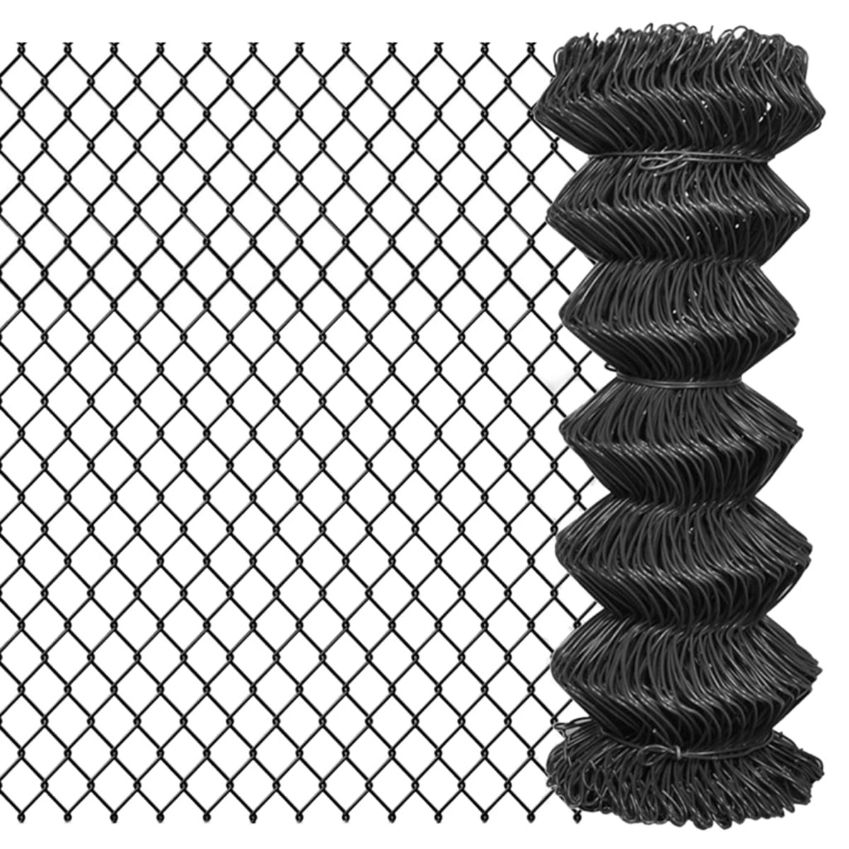 Chain Link Fence Steel 15x0.8 m Grey