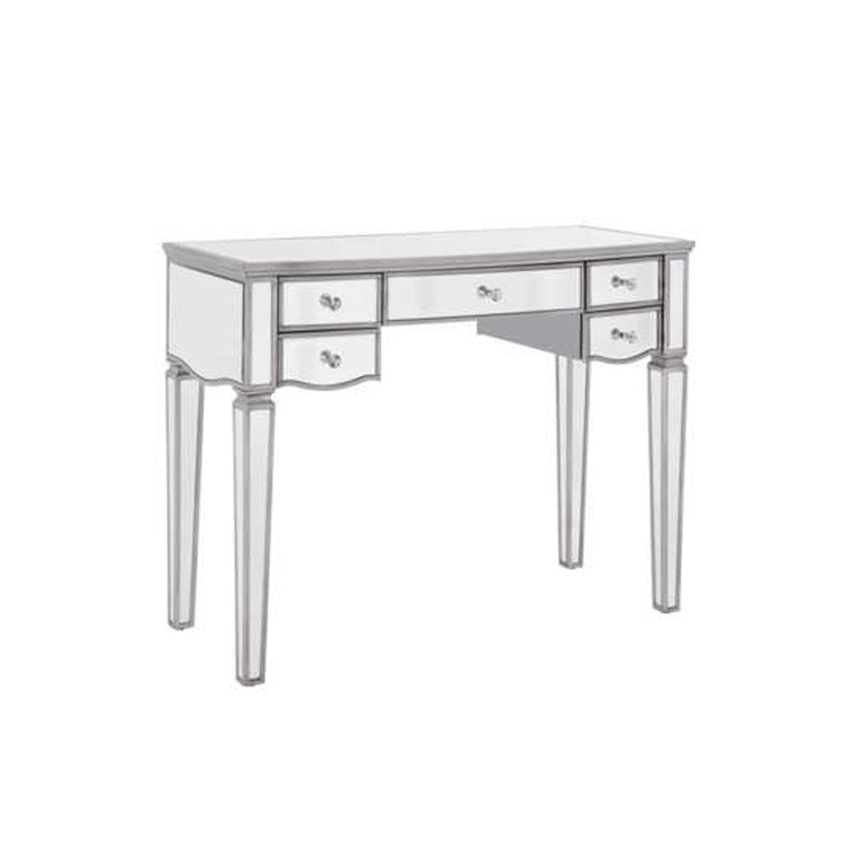 Dressing Table - HALLE 5 Drawer Dresser Silver 100cm