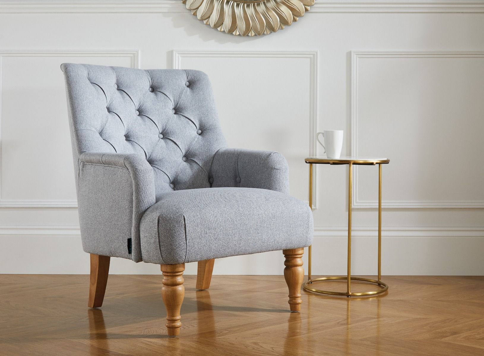 Birlea Padstow Grey Fabric Armchair