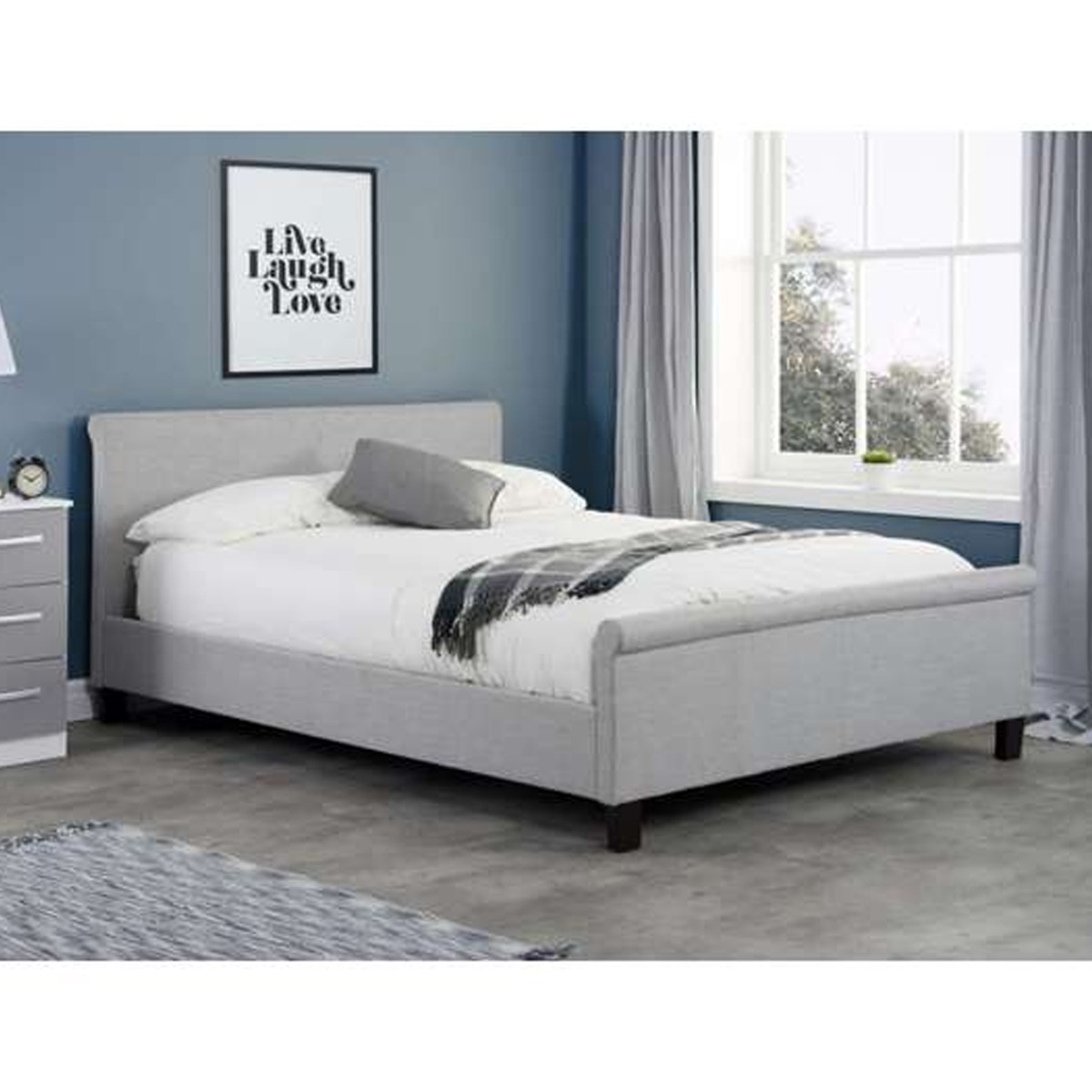 Birlea Stratus Grey Fabric Bed - Kingsize 5ft