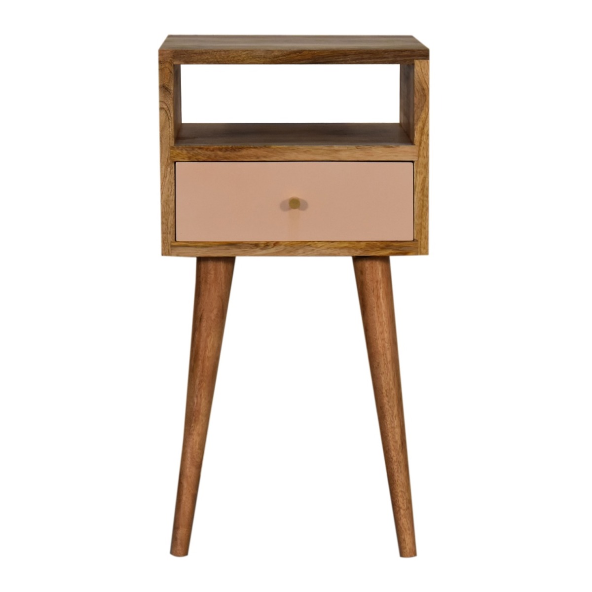 Bedside Table - STROUD Nightstand Oak with Pink 30cm