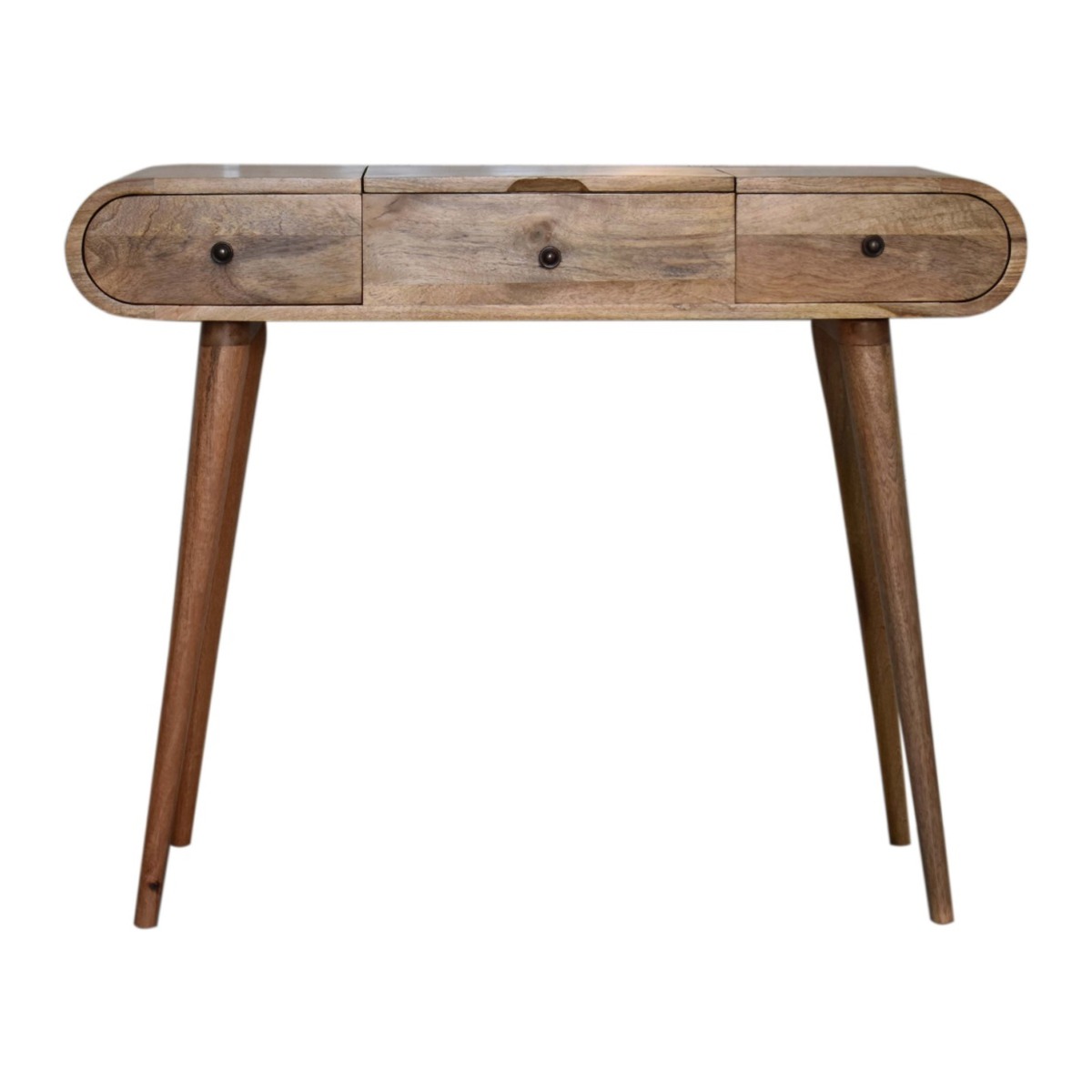 Dressing Table - PLZEN 3 Drawer Dresser Oak Finish 100cm