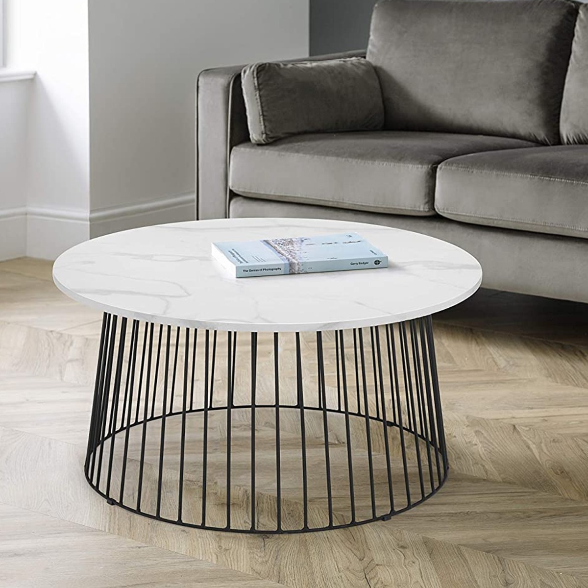 Broadway Round Coffee Table - White Marble