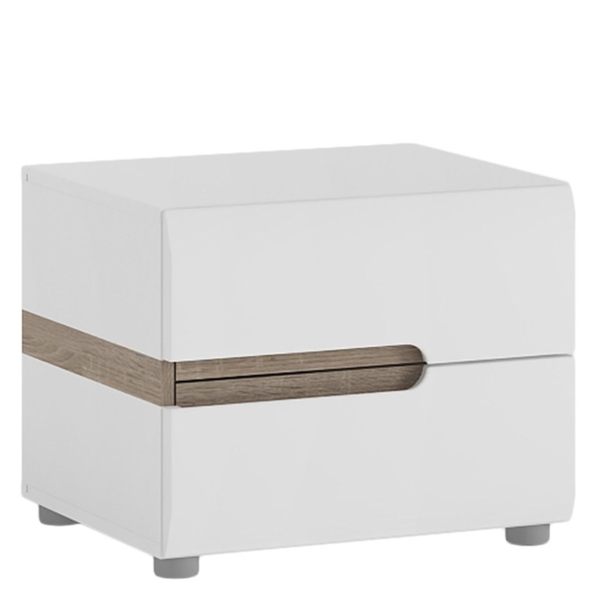 Bedside Table - TRUFFLE 2 Drawer Nightstand White 50cm