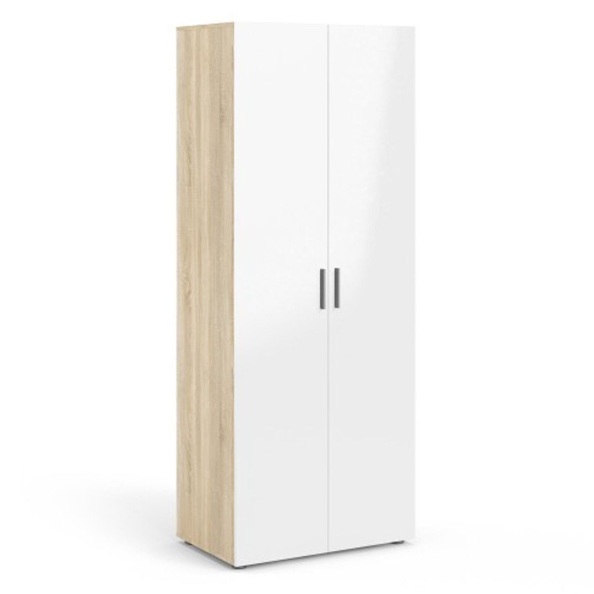 PEMBROKE 2 Door Wardrobe White and Oak - 78.7cm