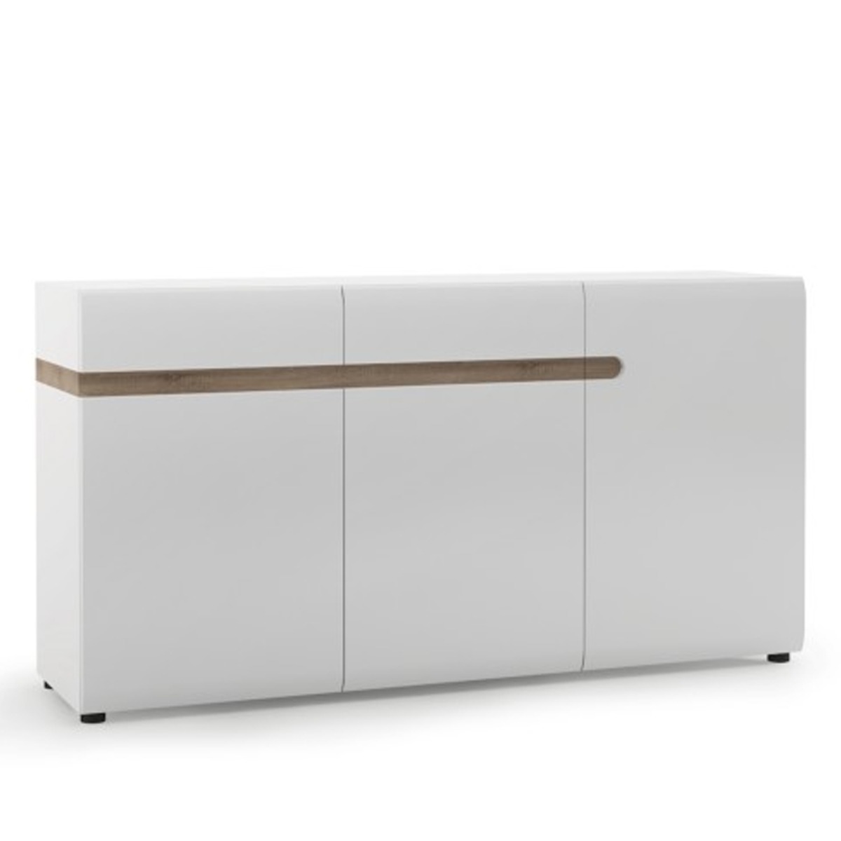 Estonia Elegant Design 2 Door Sideboard with 2 Drawers - White with Oak Trim