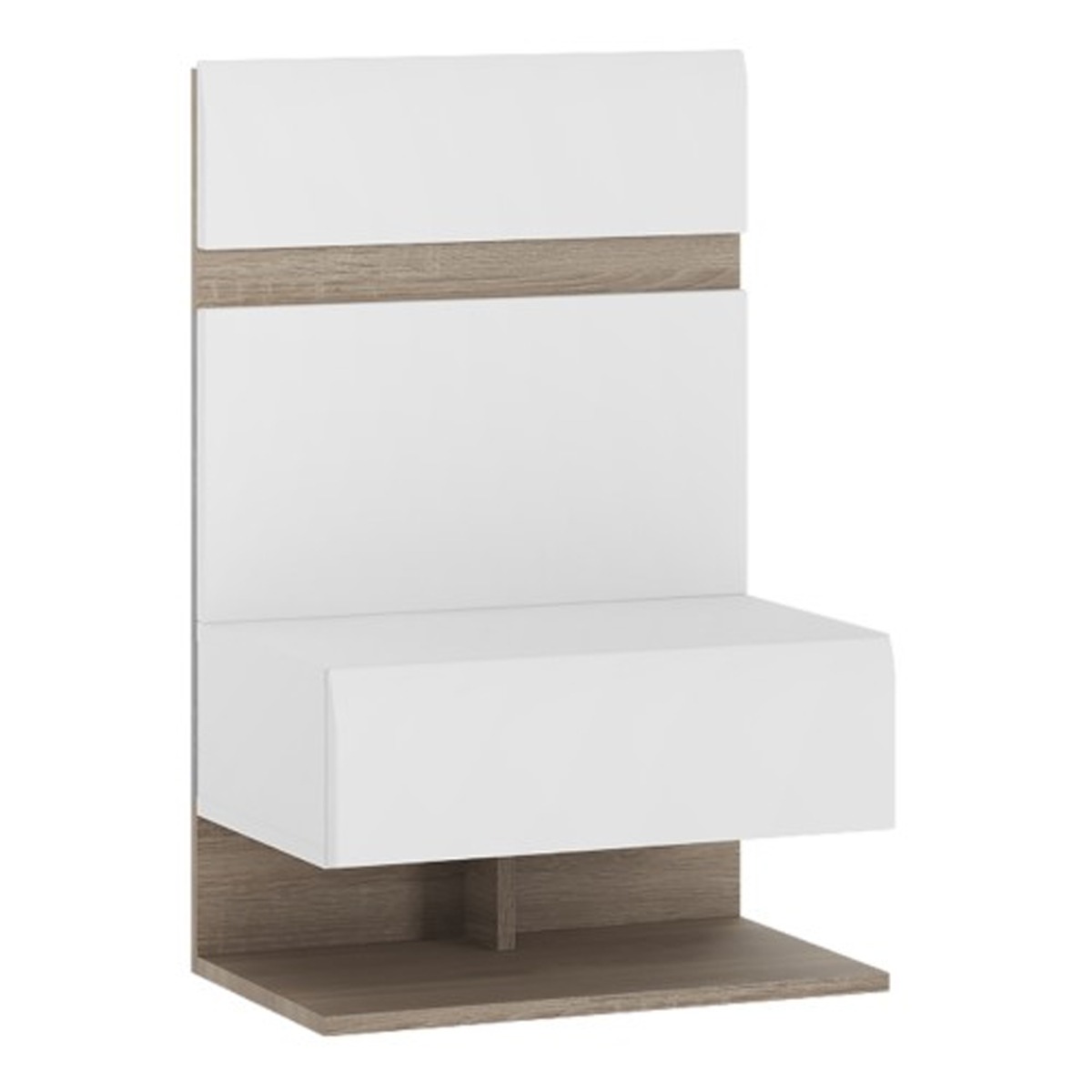 Bedside Table - KOSOVO Nightstand White and Oak 50cm