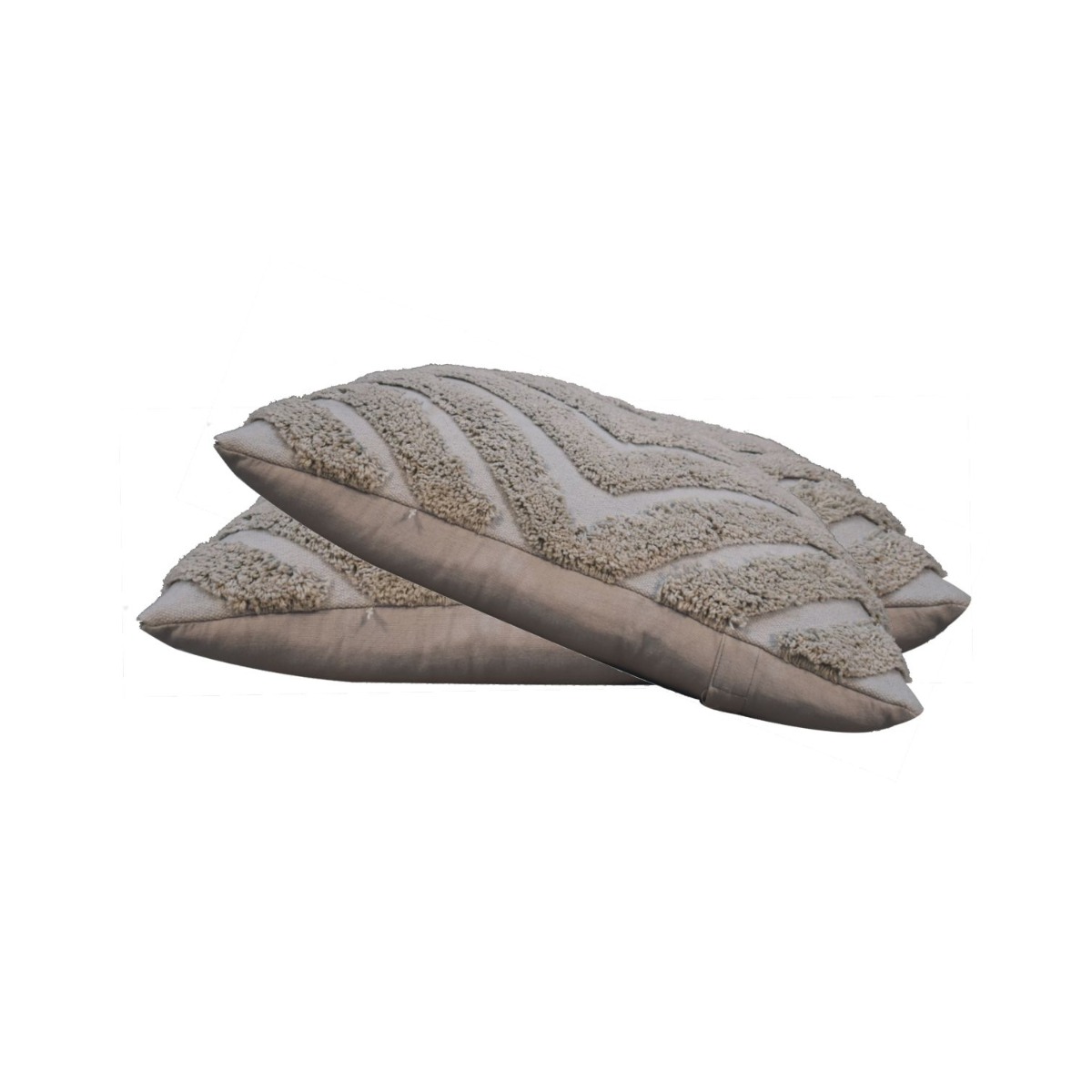 2 Pcs Diamond Design Rectangle Cushion -Grey