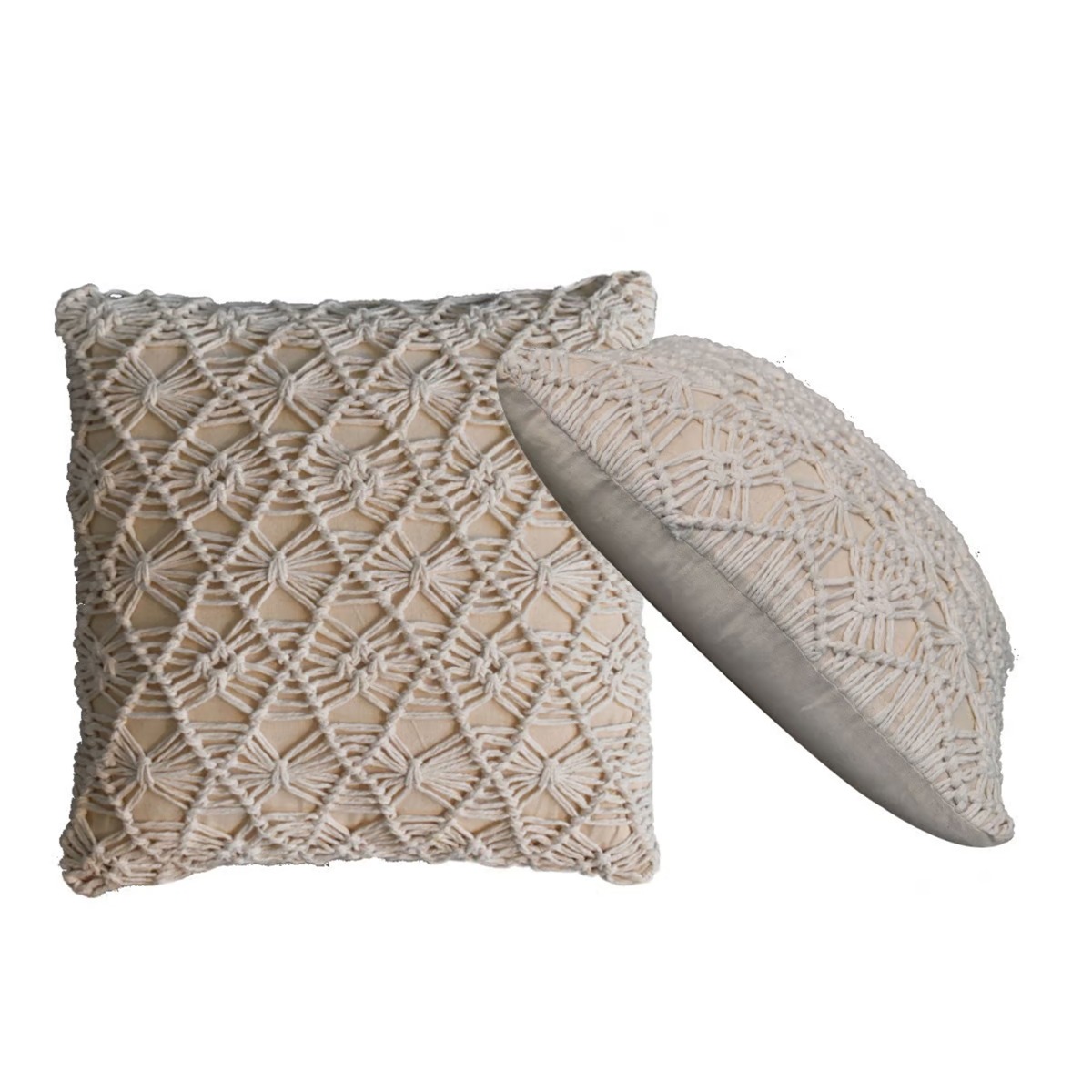 2Pc Cosy and Warm Design Cushion - Natural White