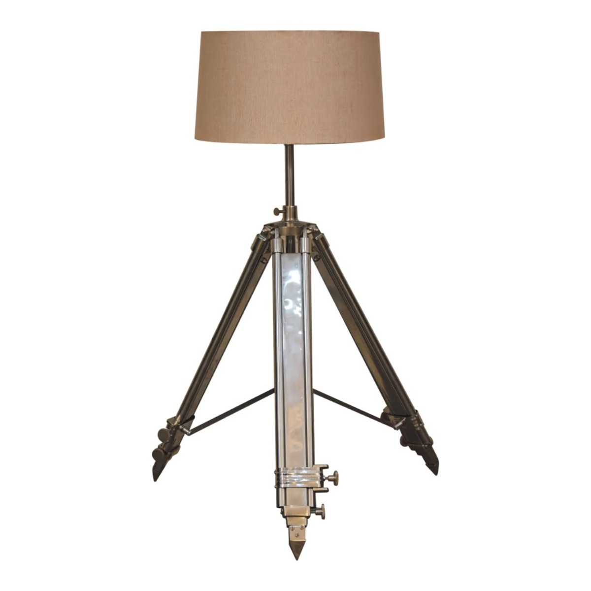 Chrome Tripod Base Design Lamp - Rustic Touch