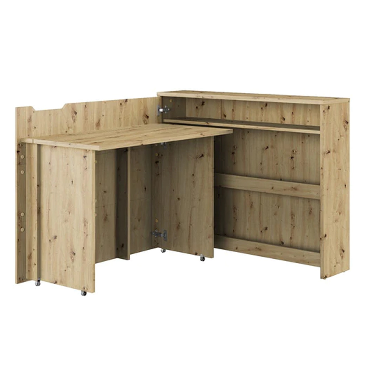 Work Concept Convertible Secret Desk With Storage Oak - Left