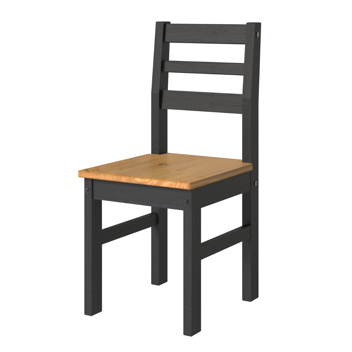 Set of 2 Linea Ladder Back Dining Chair - Black