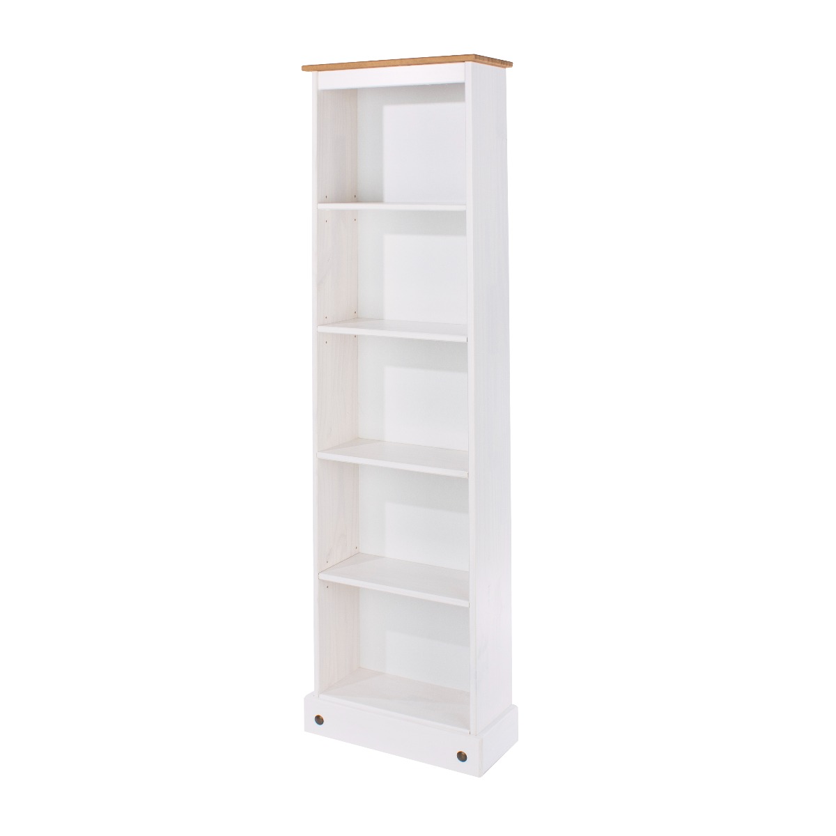 Classic Design Antique Wax Tall Narrow Bookcase - White