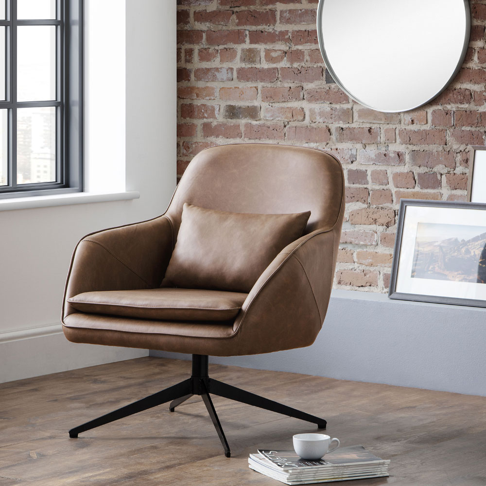Bowery Swivel Chair - Brown