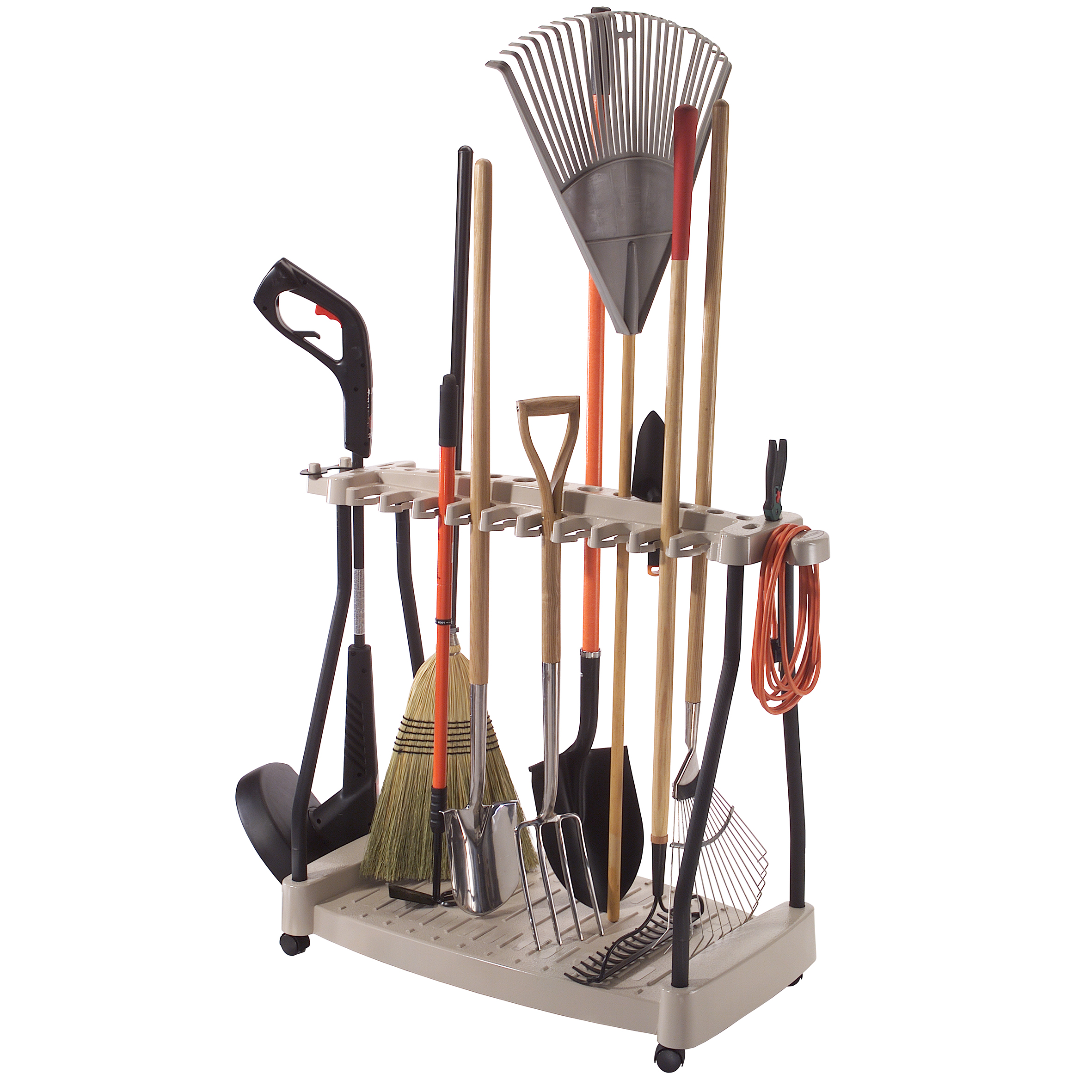 MARNELL Garden Tool Rack with Wheels - Beige
