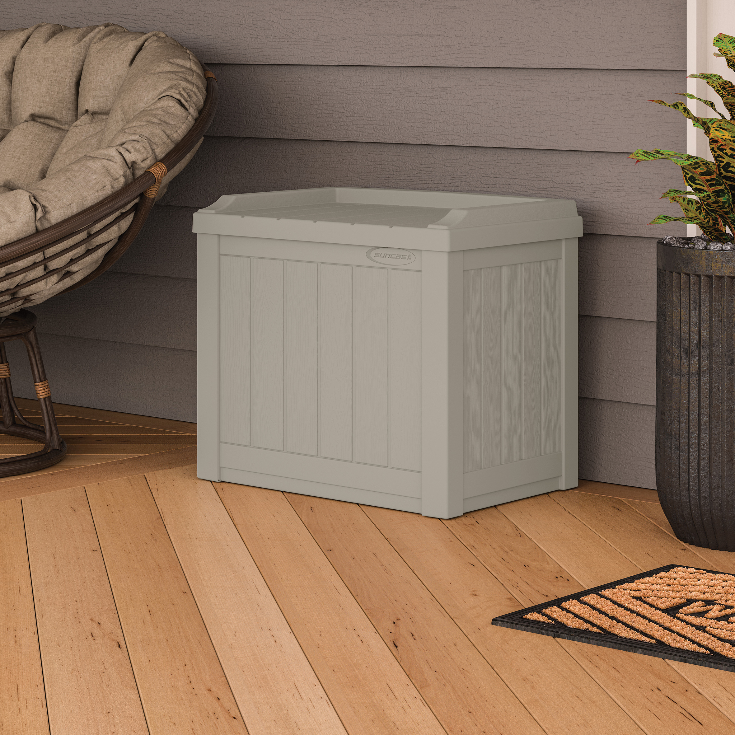CROMLYN Garden Storage Box 83L - Light Taupe