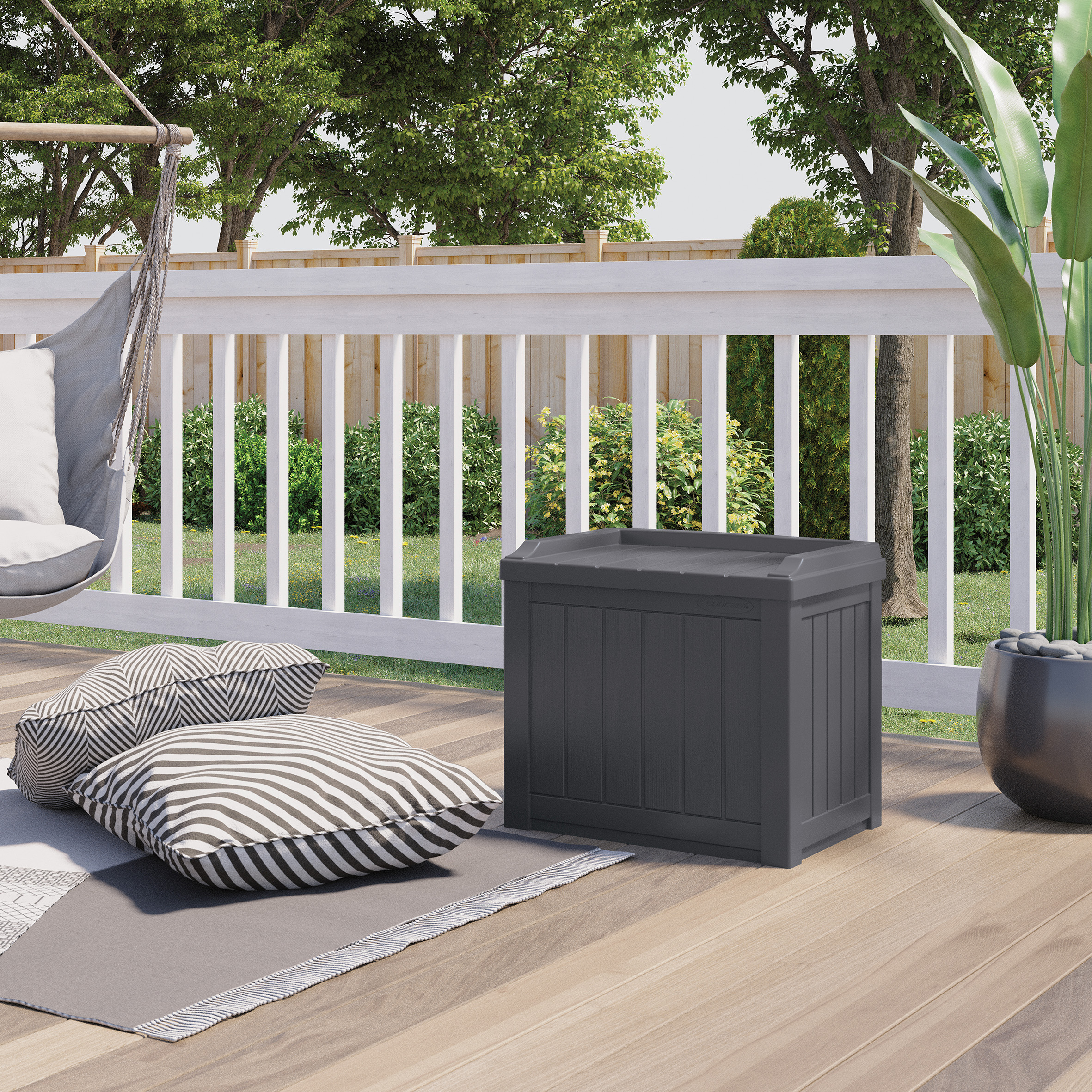 CROMLYN Garden Storage Box 83L - Cyberspace Grey