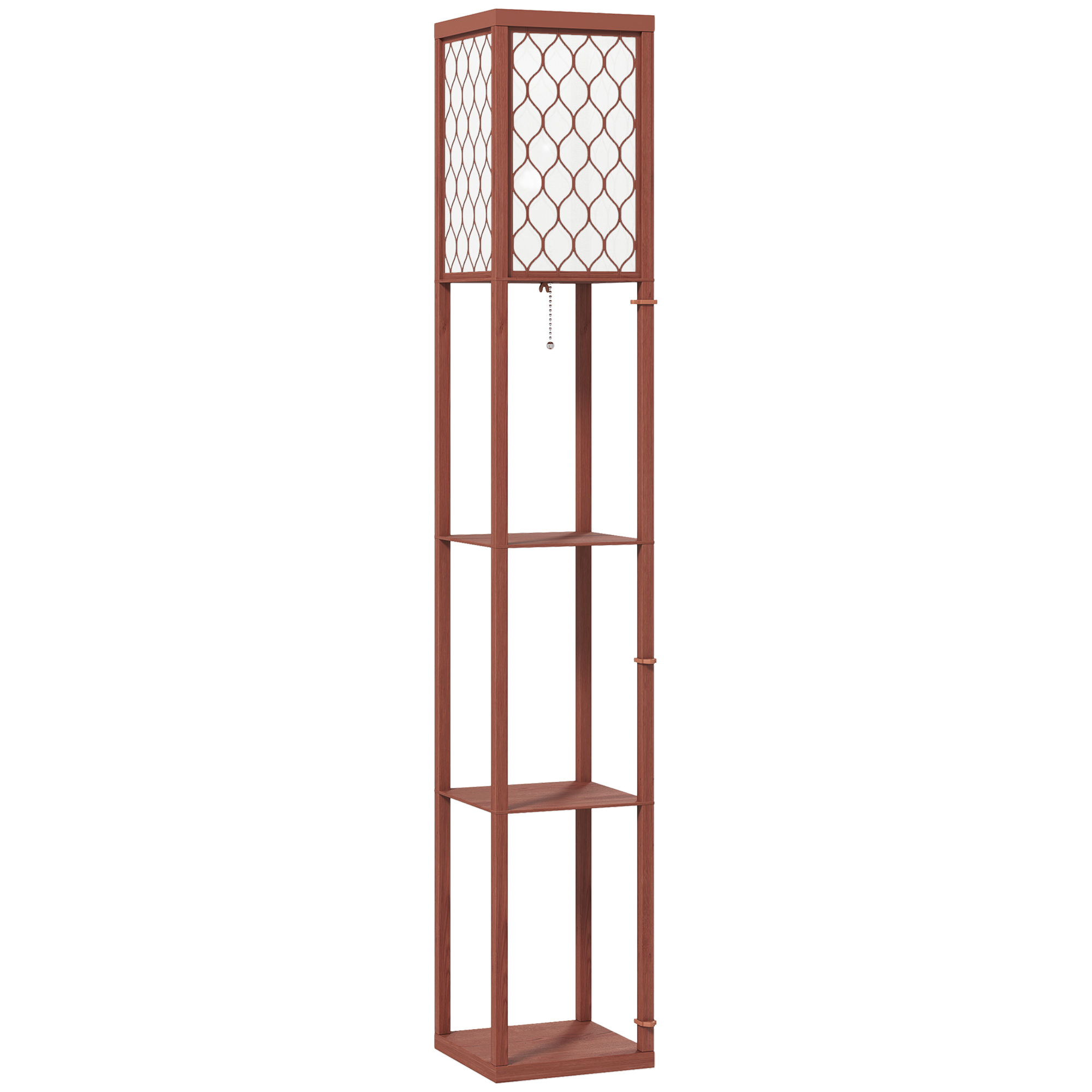 HERON 3 Shelf Standing Lamp Brown, White