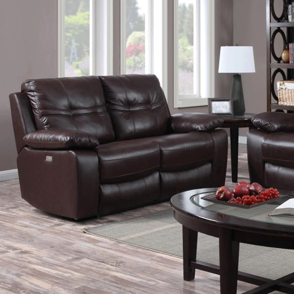 Luxerest Bellevue Power Recliner 2-Seater Sofa in Premium Leather Dark Chocolate