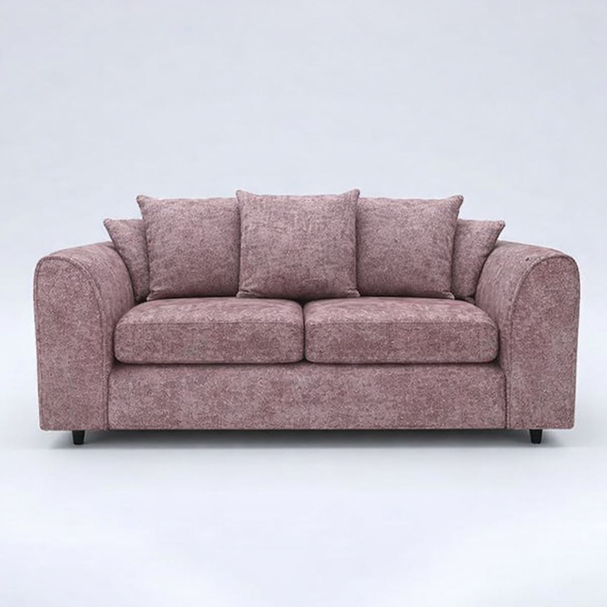 LORVANI Chenille Fabric 3 Seater Scatterback Sofa - Pink