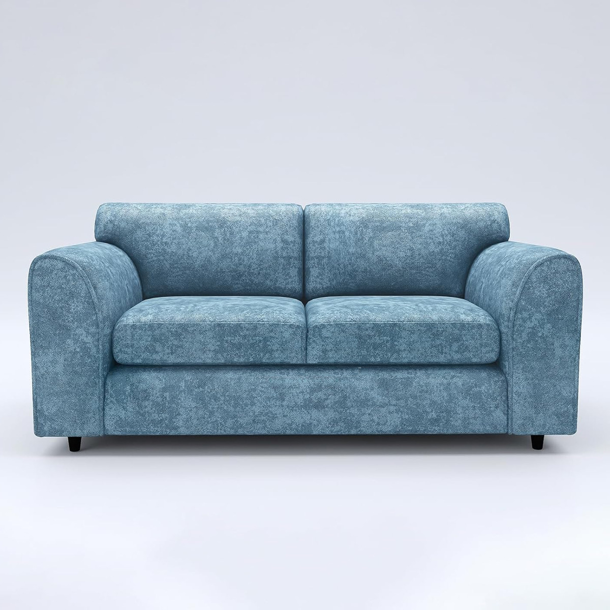 LORVANI Chenille Fabric 3 Seater Fullback Sofa - Sky Blue
