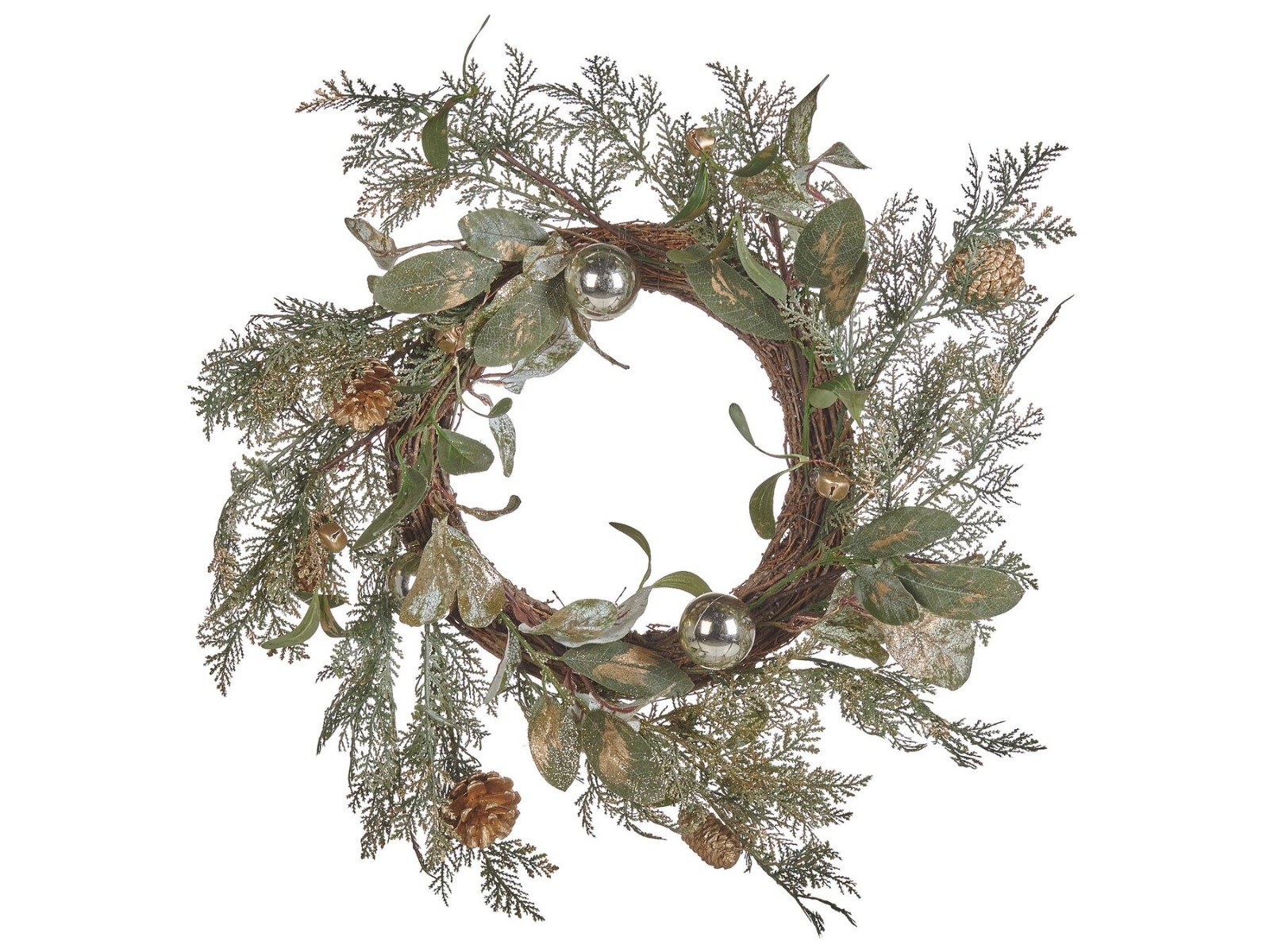 Goldenbell Decorative Christmas Wreath 45 cm - Green and Gold