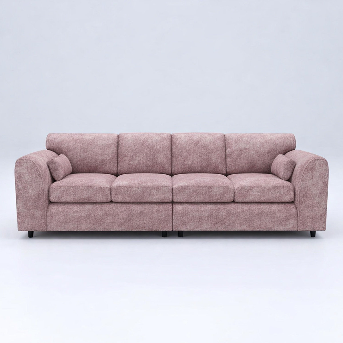 LORVANI Chenille Fabric 4 Seater Fullback Sofa - Pink