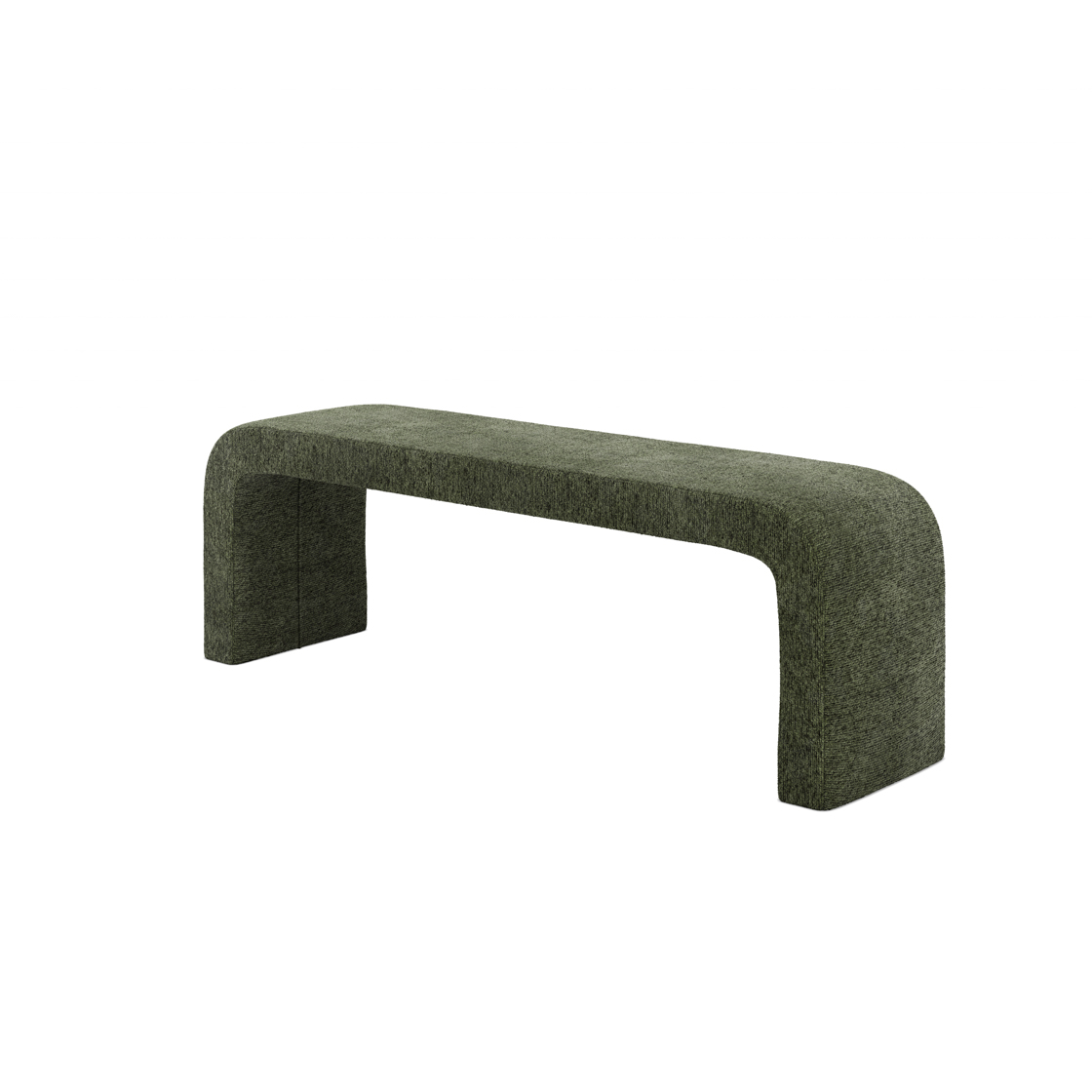 RENNAN Boucle Fabric Seating Bench - Green