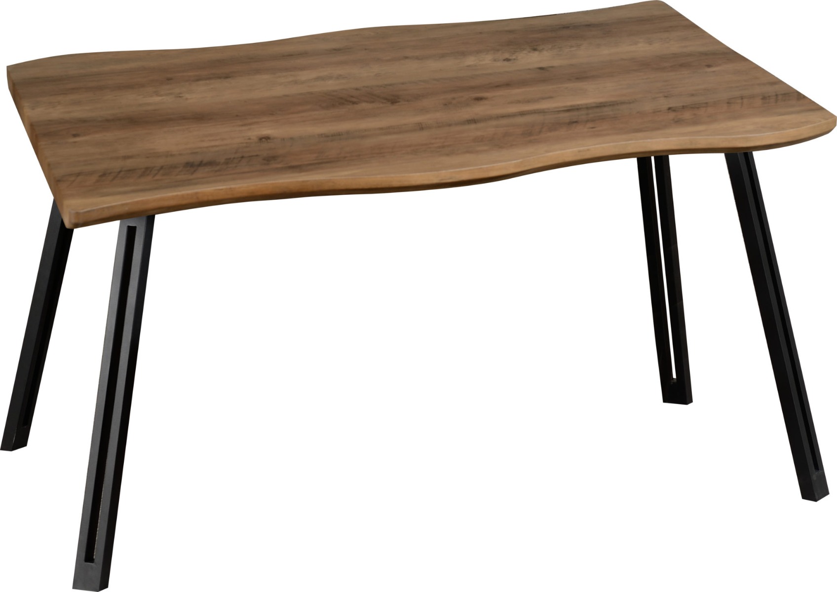 Quebec Wave Edge Dining Table - Oak Effect Black