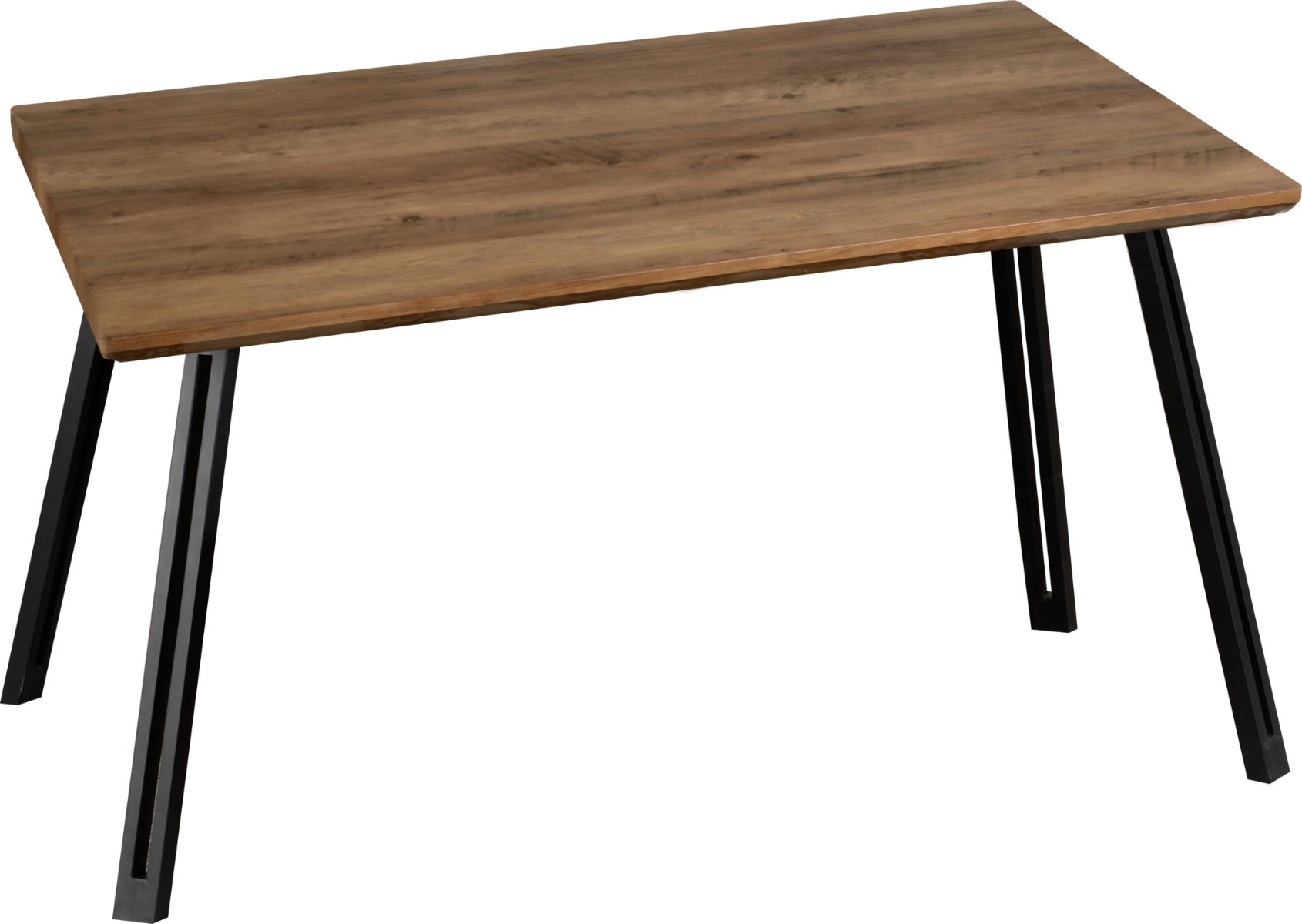Quebec Straight Edge Dining Table - Oak Effect Black