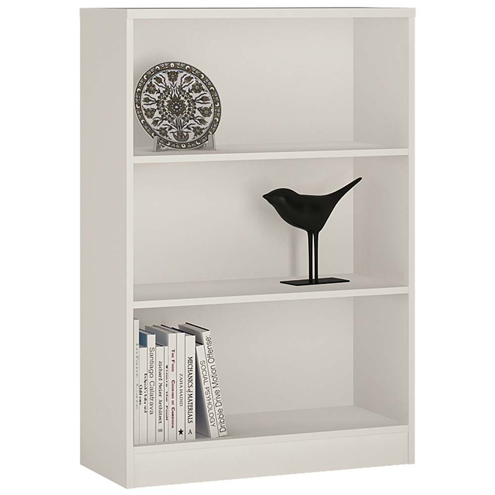 4 You Medium Wide Bookcase - Pearl White