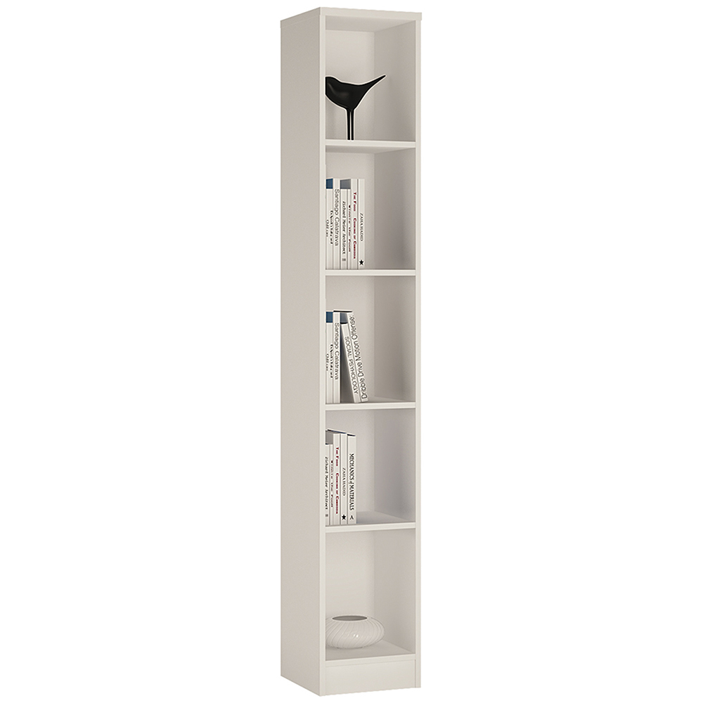4 You Tall Narrow Bookcase - Pearl White