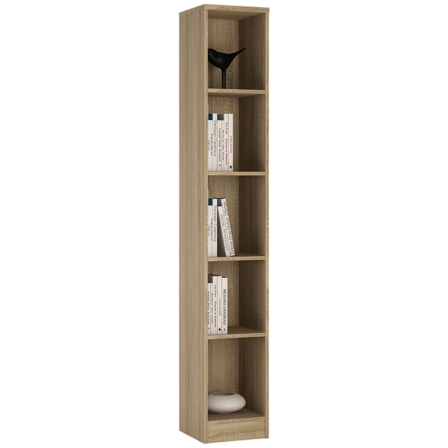 4 You Tall Narrow Bookcase - Sonama Oak